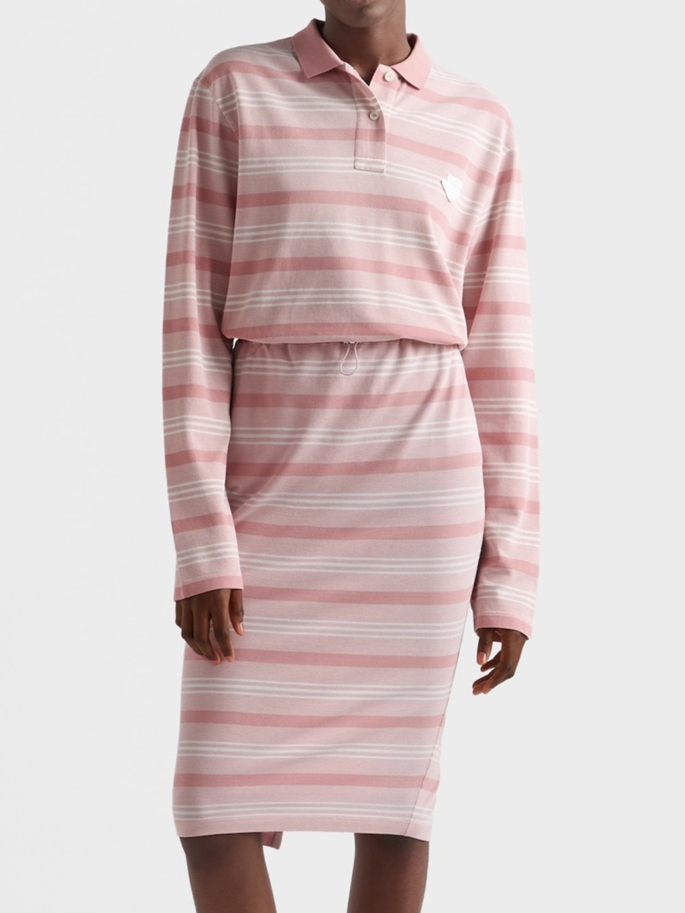 Prada Long-sleeved striped piqué polo shirt - Picture 3 of 5